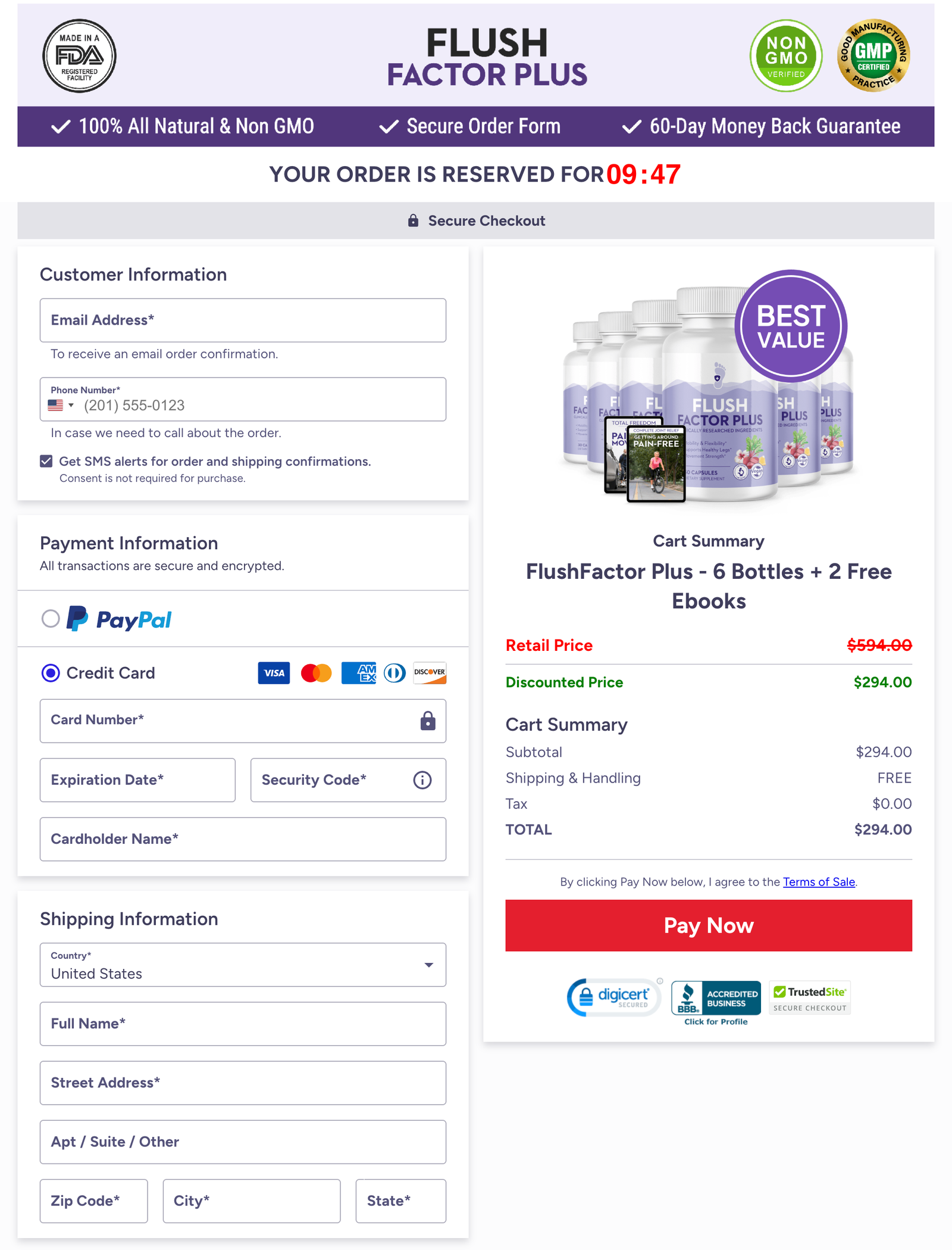 Flush Factor Plus Official Website Secure Order Page